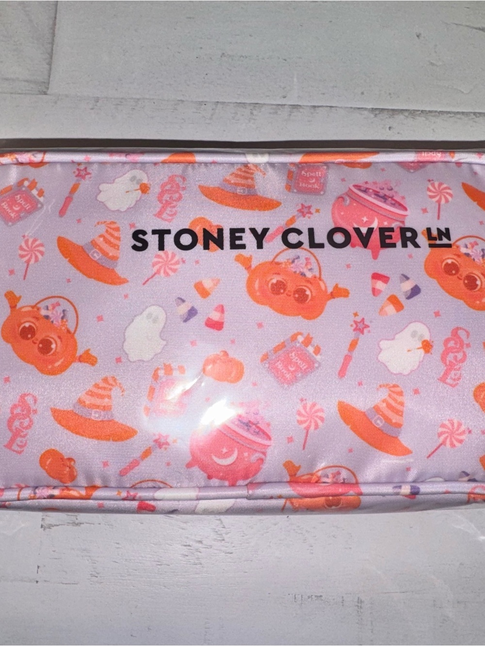 Stoney Clover Lane Pink and Orange Halloween Character Small Pouch - Picture 2 of 6